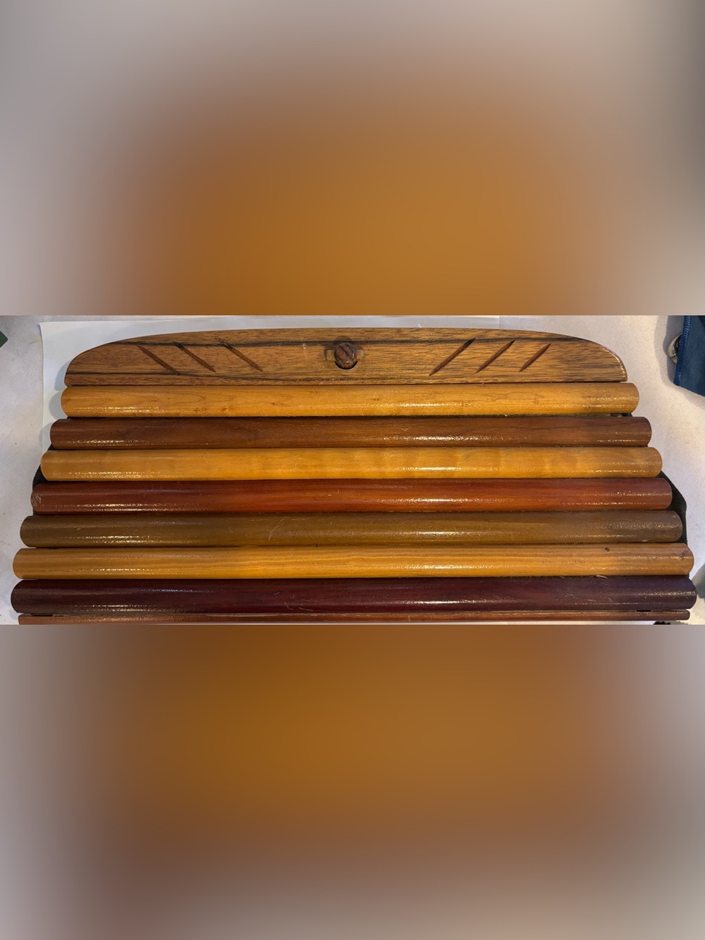 Vintage Handmade Wooden Clutch
